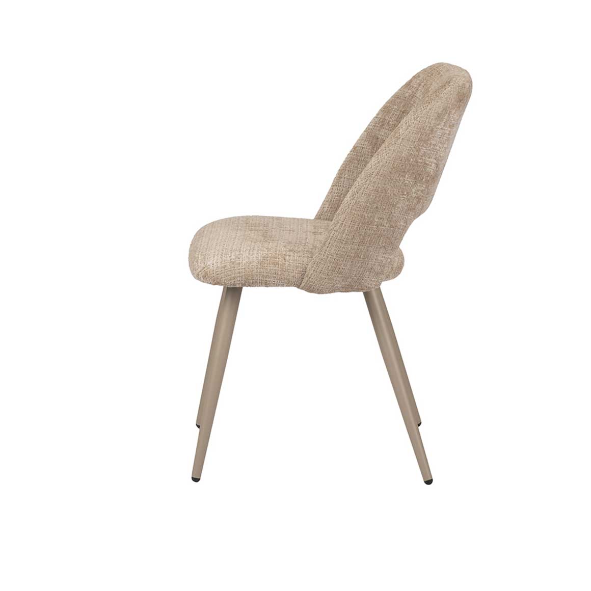 Esszimmerstühle 4er Set Beige Polster Rückenlehne Ansicht