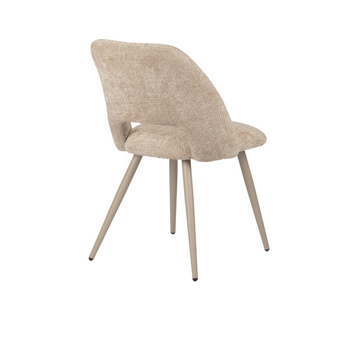 Esszimmerstühle 4er Set Beige seitliche Ansicht