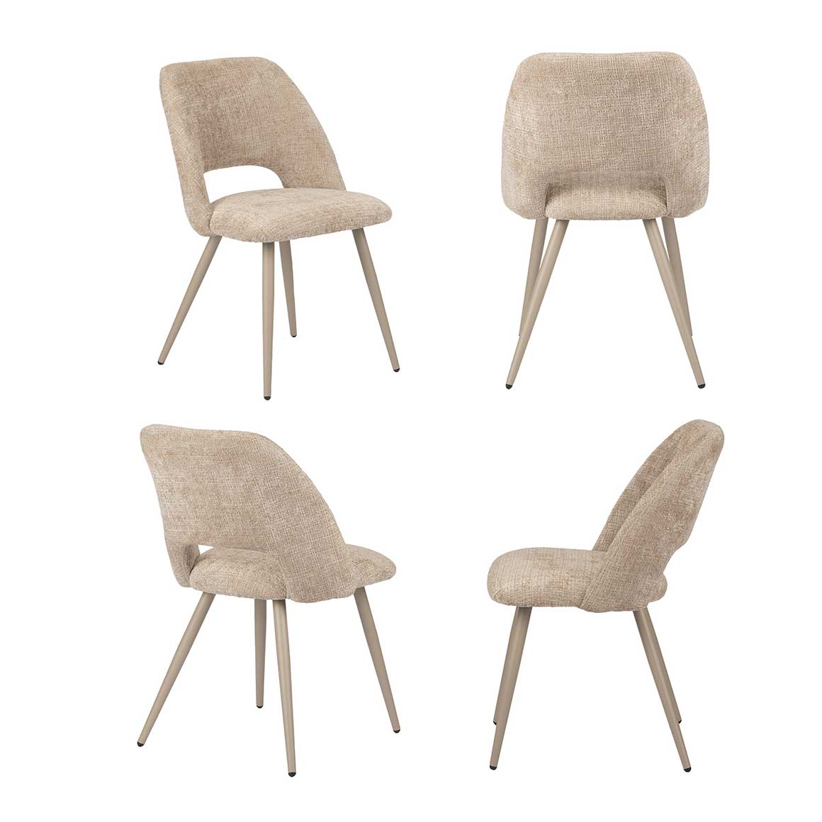 Esszimmerstühle 4er Set Arc Chair Beige