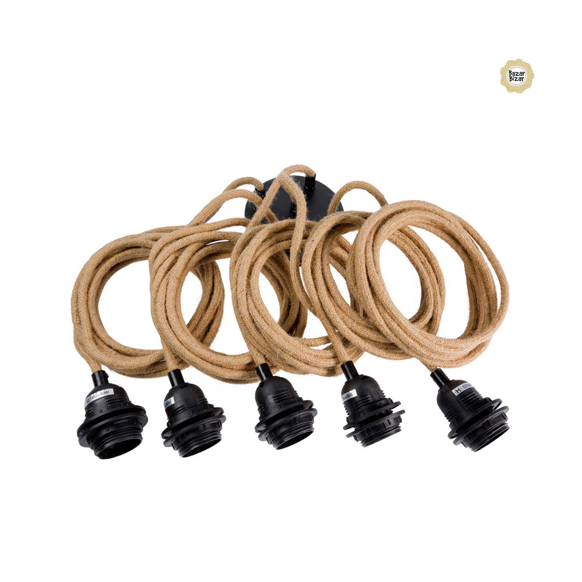 FL-JUTE-005 lampenfassung 5 lampen bazar bizar soulbirdee onlineshop