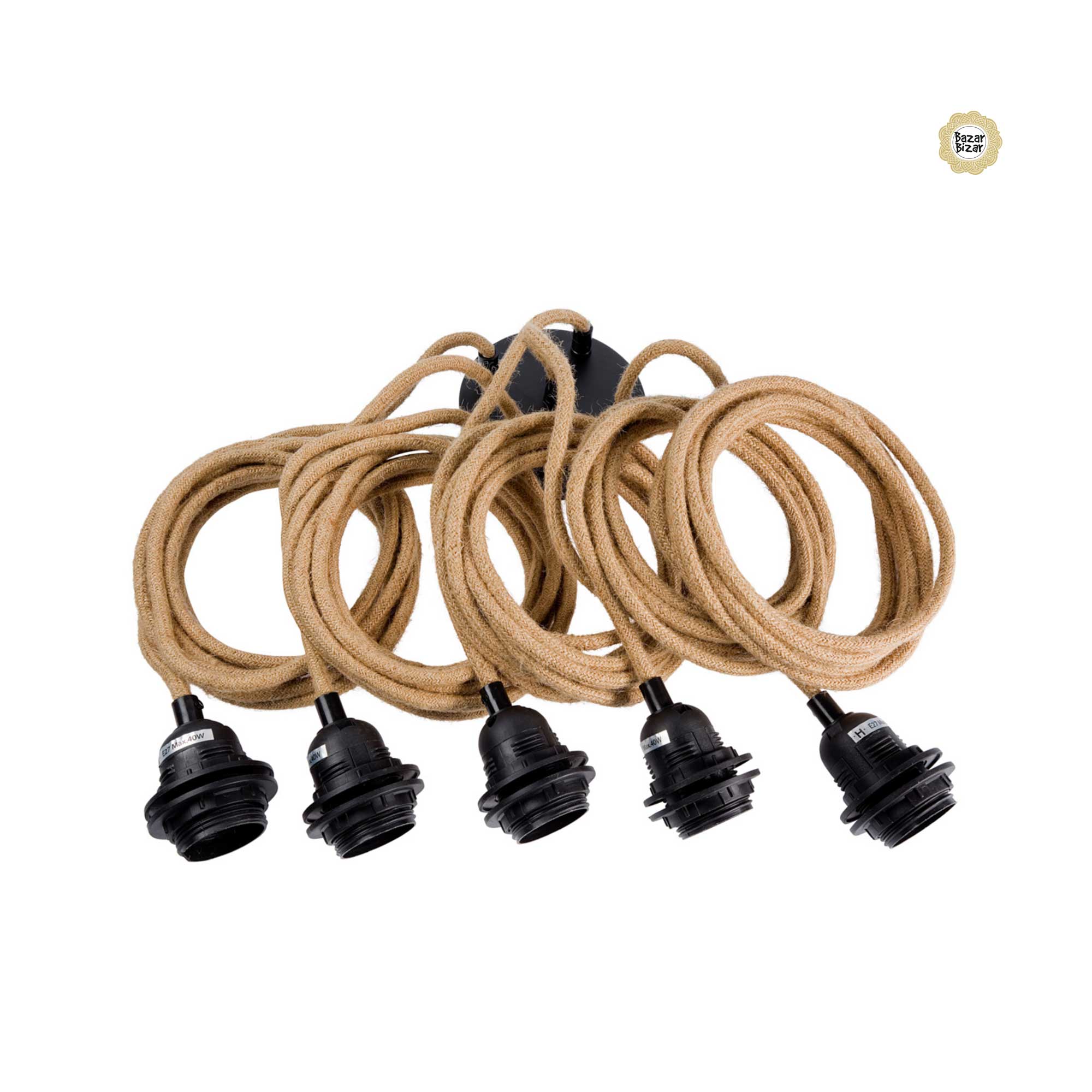 FL-JUTE-005 lampenfassung 5 lampen bazar bizar soulbirdee onlineshop