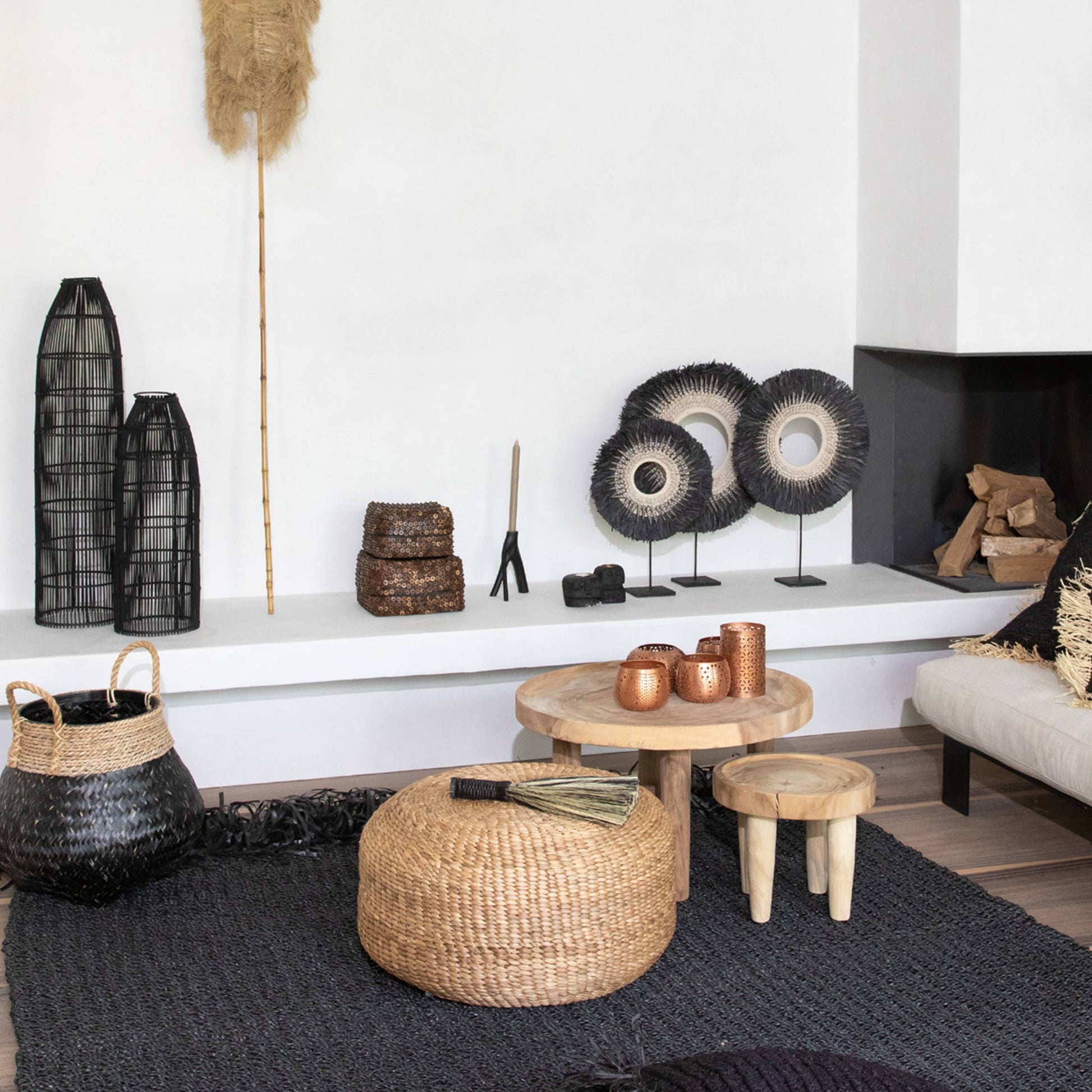 The Fish Trap Pendant Schwarz ☆ Rattan Lampenschirm Bali ✓ Hängeleuchte ★ Boho Lampe Bazar Bizar | Soulbirdee