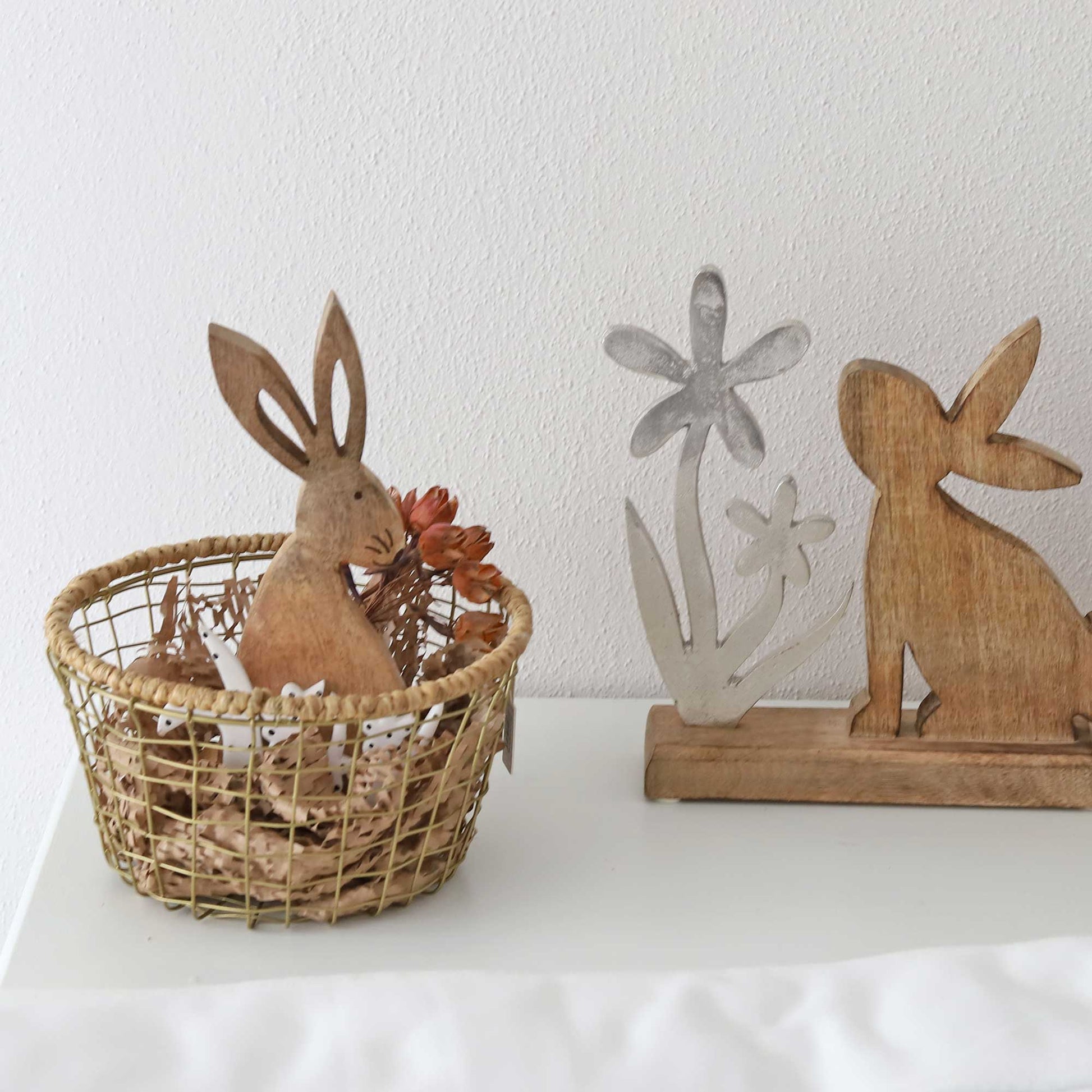 Hase osternest Holz Deko Frühling Osterdeko 2023 Mangoholz natürliche Deko Soulbirdee Onlineshop