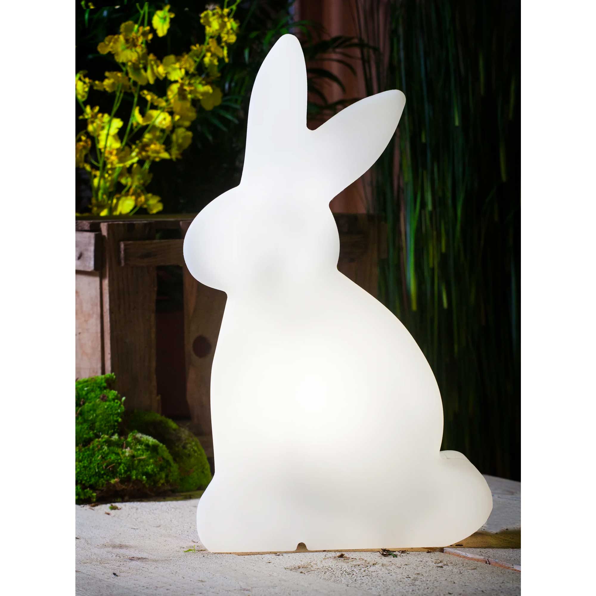 Gartenlicht Hase LED Weiss Osterdeko draußen in 70 / 50 cm hoch | Outdoor Lampe | Outdoor Deko ganzjährig | beleuchteter Rabbit | Soulbirdee Lampenshop