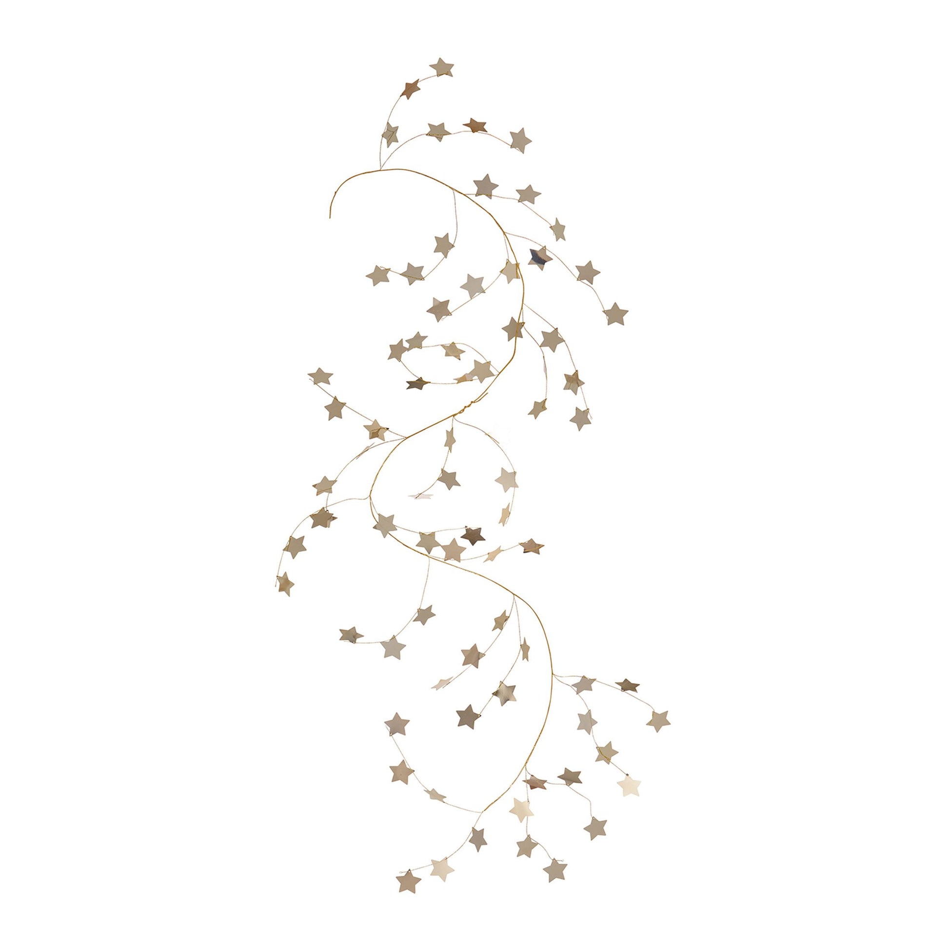 Girlande mit Sternen als Dekoration in der Adventszeit ♥ Goldene Sterngirlande passend zu Zweigen oder als Fensterdeko in der Weihnachtszeit