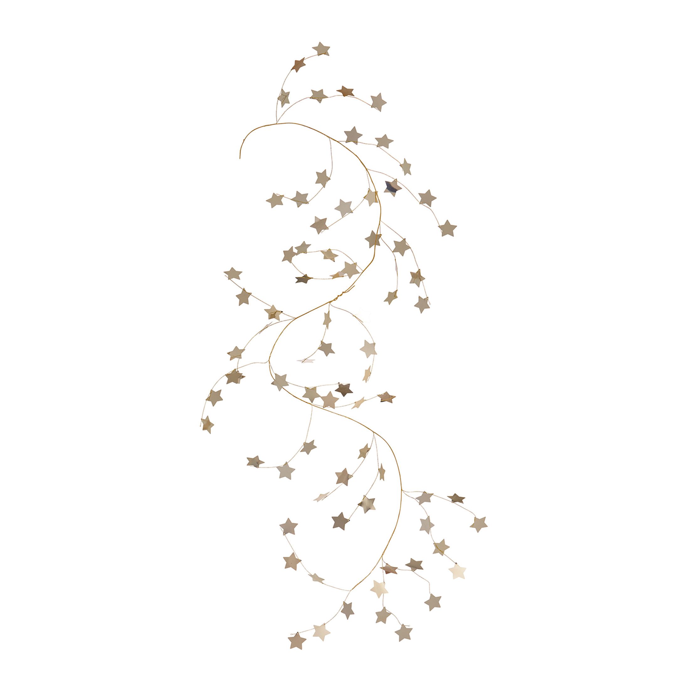 Girlande mit Sternen als Dekoration in der Adventszeit ♥ Goldene Sterngirlande passend zu Zweigen oder als Fensterdeko in der Weihnachtszeit