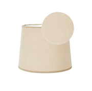 Großer runder Lampenschirm Beige 45 cm für Tischlampe Sofia Leinenstruktur mit Einfassung Band Prhome bei Soulbirdee