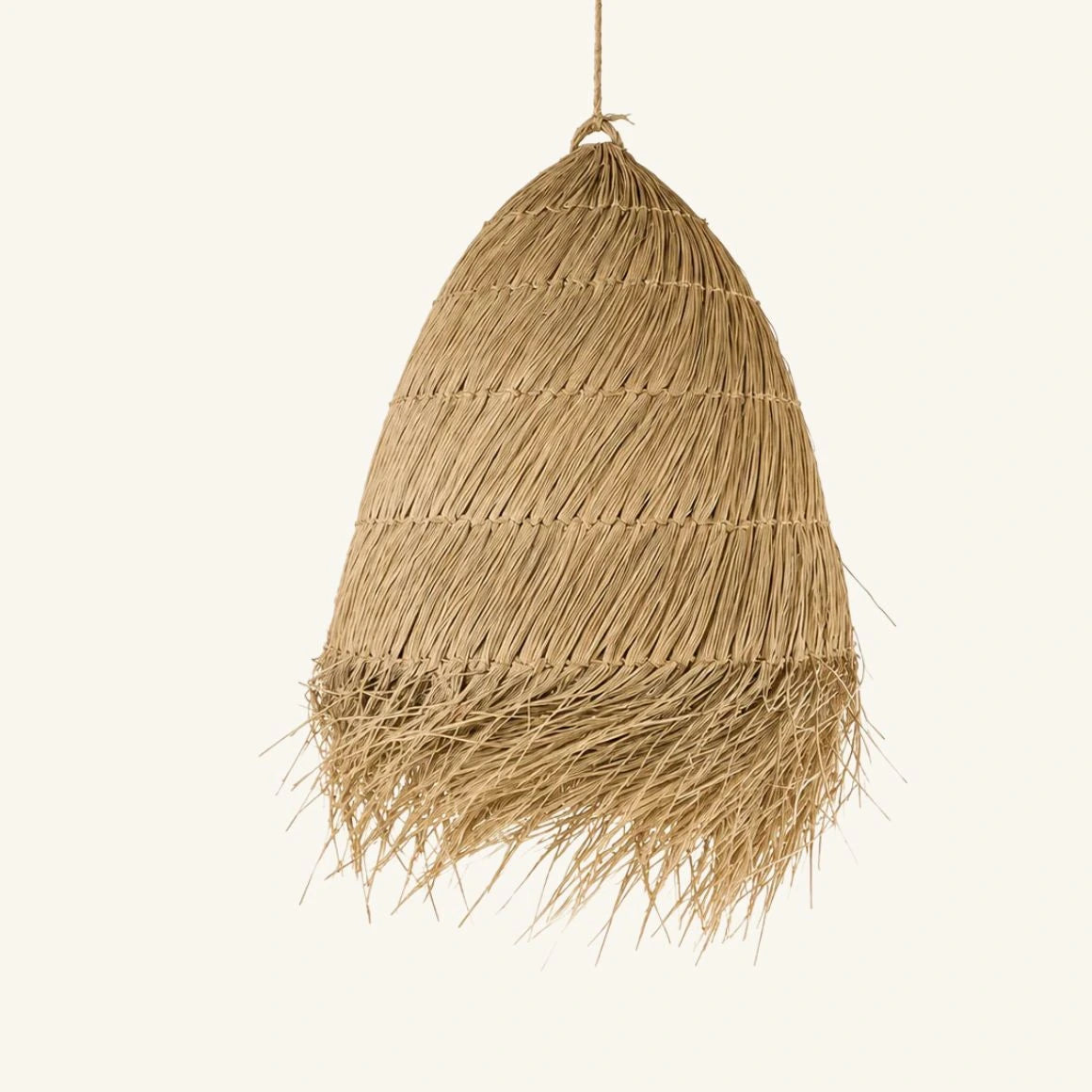 Seegras Lampenschirm aus Bali in Glockenform als Esszimmerlampe