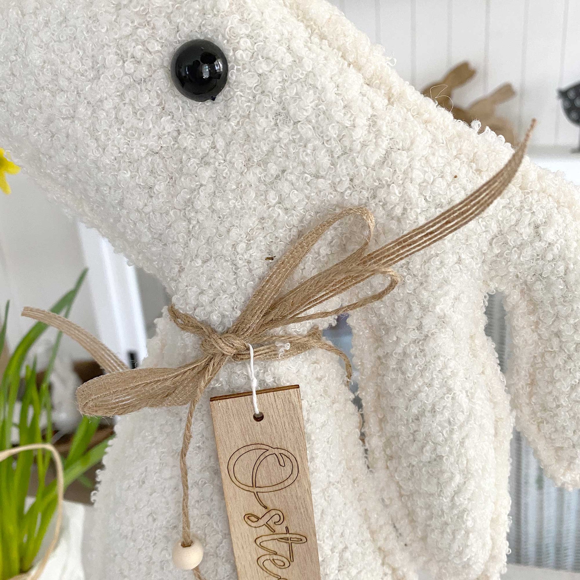 Gesicht Osterhase Deko Ostern Dekoration weiss weich Stoff Mama dekorieren Soulbirdee Onlineshop