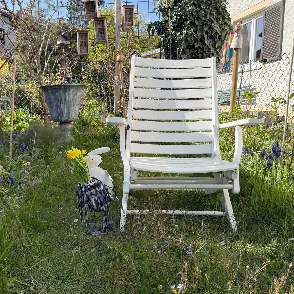 Hase osterhase Landhausdeko blech figur ostern osterdeko garten blech soulbirdee onlineshop