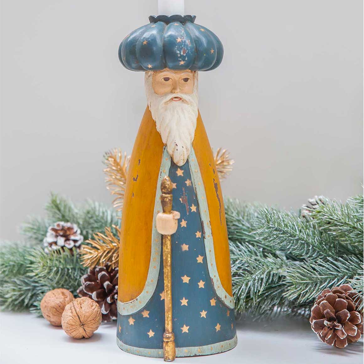 Heilige 3 Könige Xmas Dekoration Weihnachten Bungalow, Blau