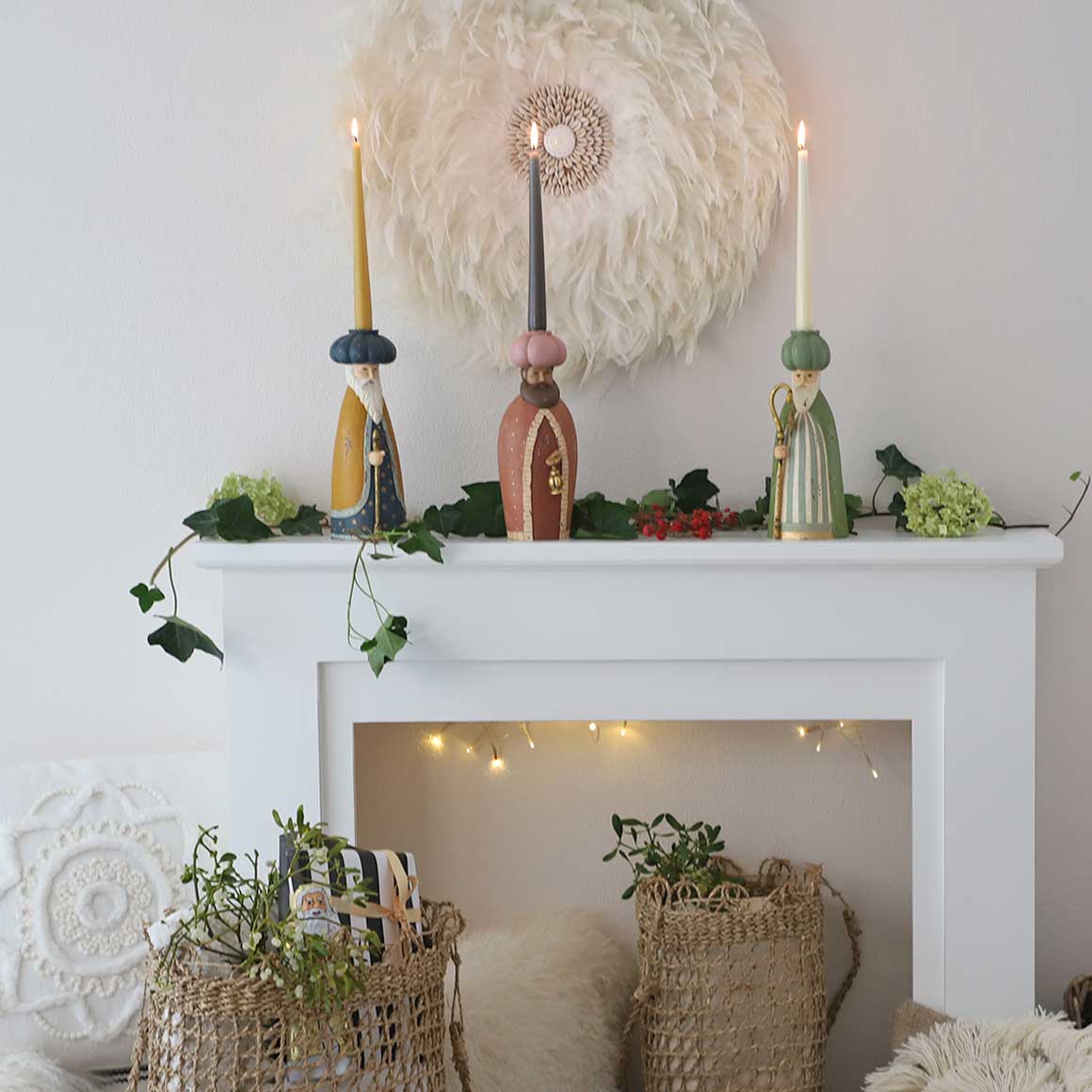 Heilige 3 Könige Weihnachtsdeko Vintage Style Weihnachtsdeko kaufen Bungalow DK orientalische krippe tischdeko weihnachten Kerzenständer Kerzenhalter weise morgenland Weihnachtsshop Soulbirdee Onlineshop Kopenhagen Dänemark