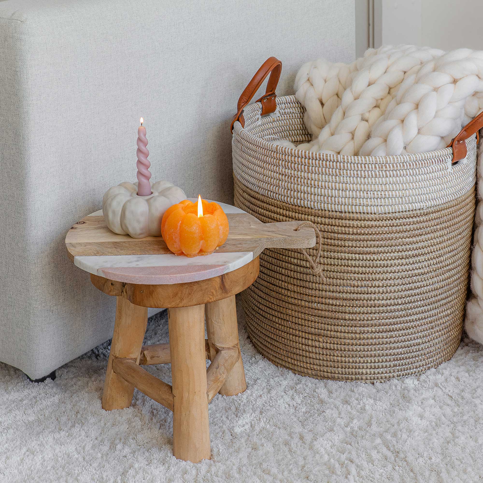Kerzenhalter Kürbis HerbstdekoKerzenständer Kürbisform Herbst dekorieren Soulbirdee Onlineshop