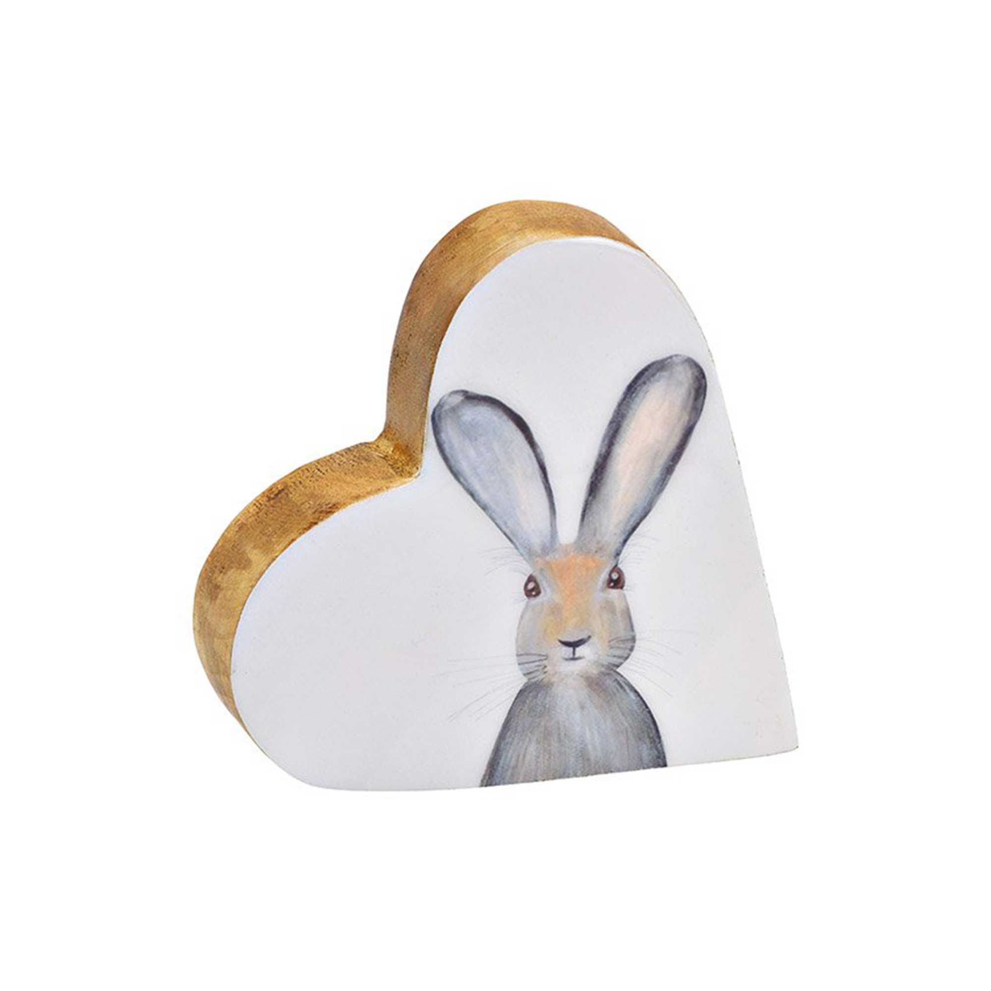 Herz mit Hase Osterdekoration Landhausstil Osterdeko 2023 Mangoholz natürliche Deko Soulbirdee Onlineshop