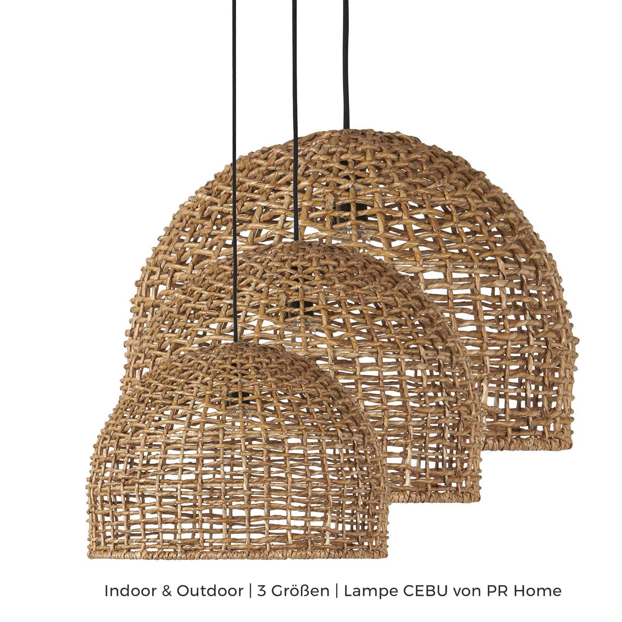Hängelampe Cebu Outdoor Lampe & Indoor Hängelampe für Esstisch Hängelampe Wohnzimmer | Lampe kaufen, Beleuchtung Lampe für draußen Soulbirdee Lampenshop Hängelampe für den Esstisch, Naturmaterial Lampe CEBU von PR Home, Lampe online kaufen