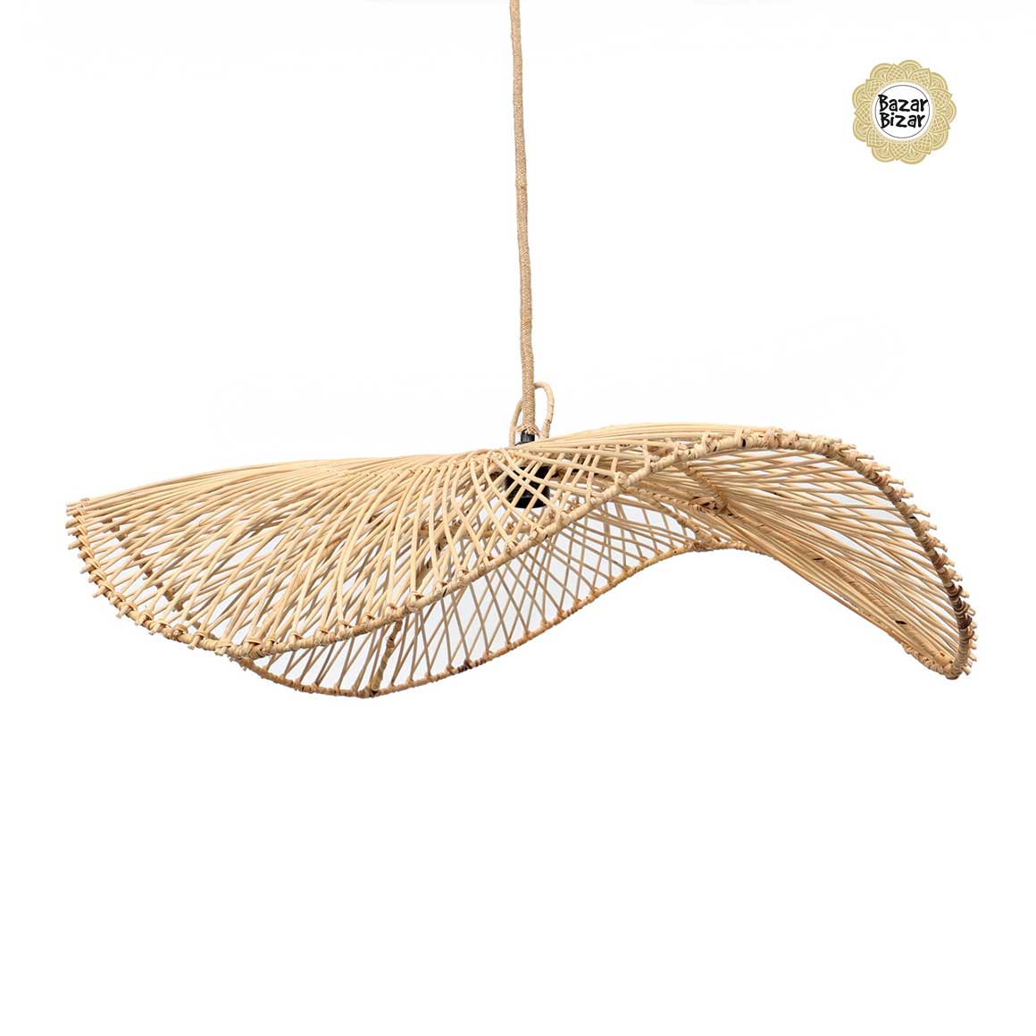 Hängelampe Geflecht leicht Rattan Boho Rattanlampe Bazar Bizar Deckenlampe Rattan Naturmaterial Soulbirdee OnlineShop