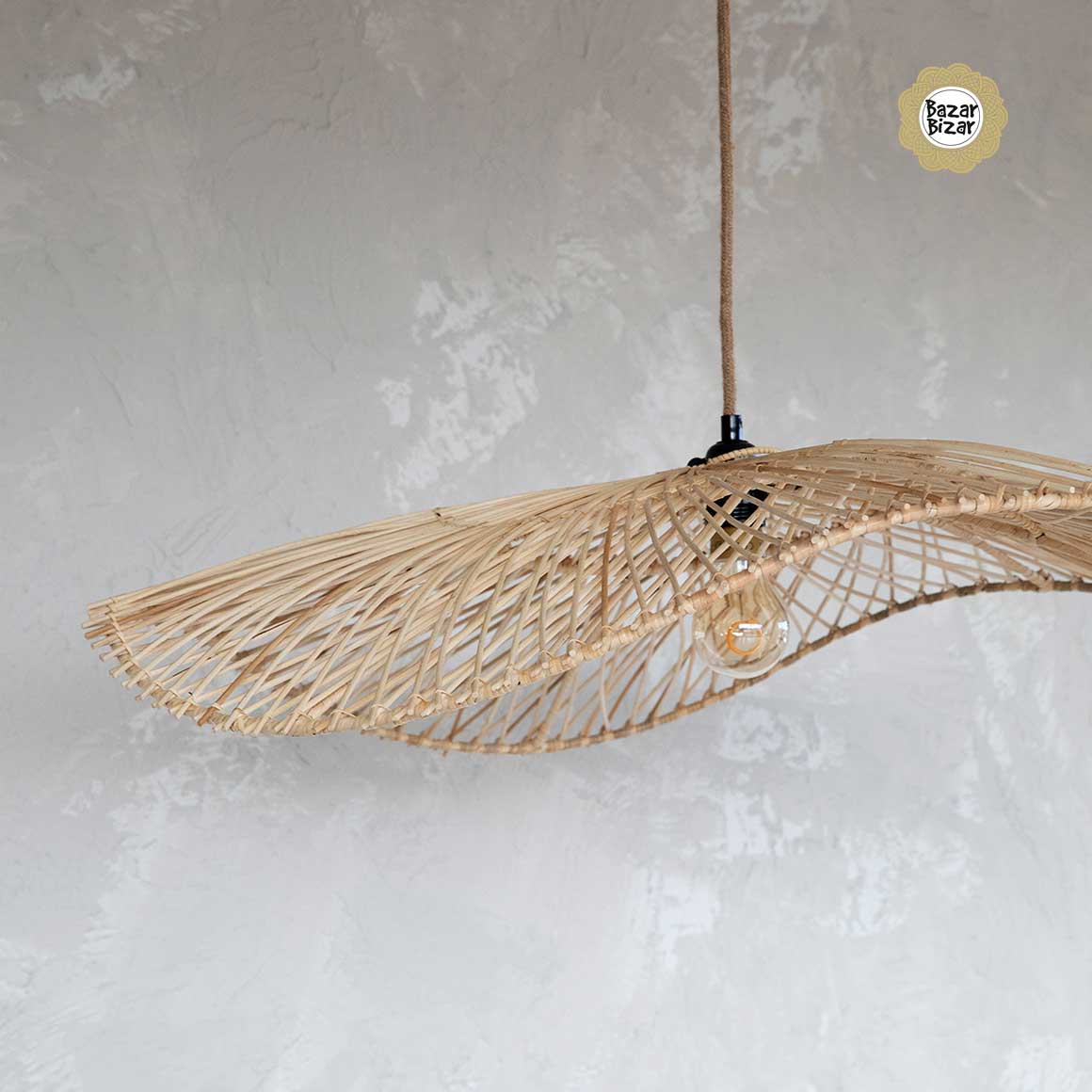 Hängelampe geflochten Rattan Lampe Boho Rattanlampe Bazar Bizar Deckenlampe Naturmaterial Soulbirdee OnlineShop