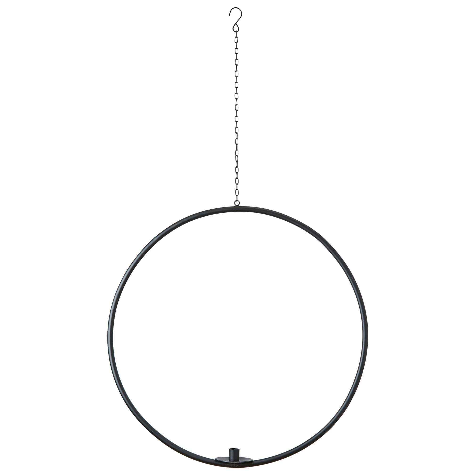 Fensterdeko Hängender Kerzenhalter Ring in Schwarz Metall Skandi Stil ♥ Hängender Kerzenring für eine Kerze | Mit Tropfschutz für das Wachs ☆ Schneller Versand und netter Service