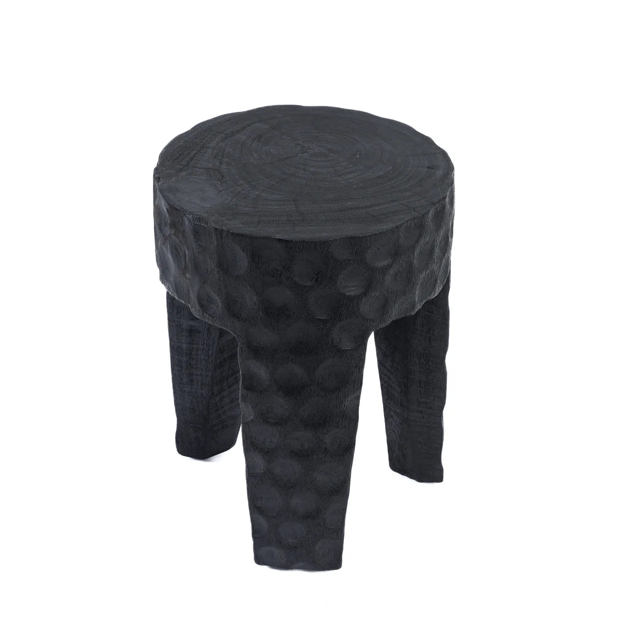 Boho Style Holzhocker Schwarz Holz hocker Beistelltisch geschnitzt Suar Kleinmöbel Wohnzimmer PARÁMO Soulbirdee Onlineshop