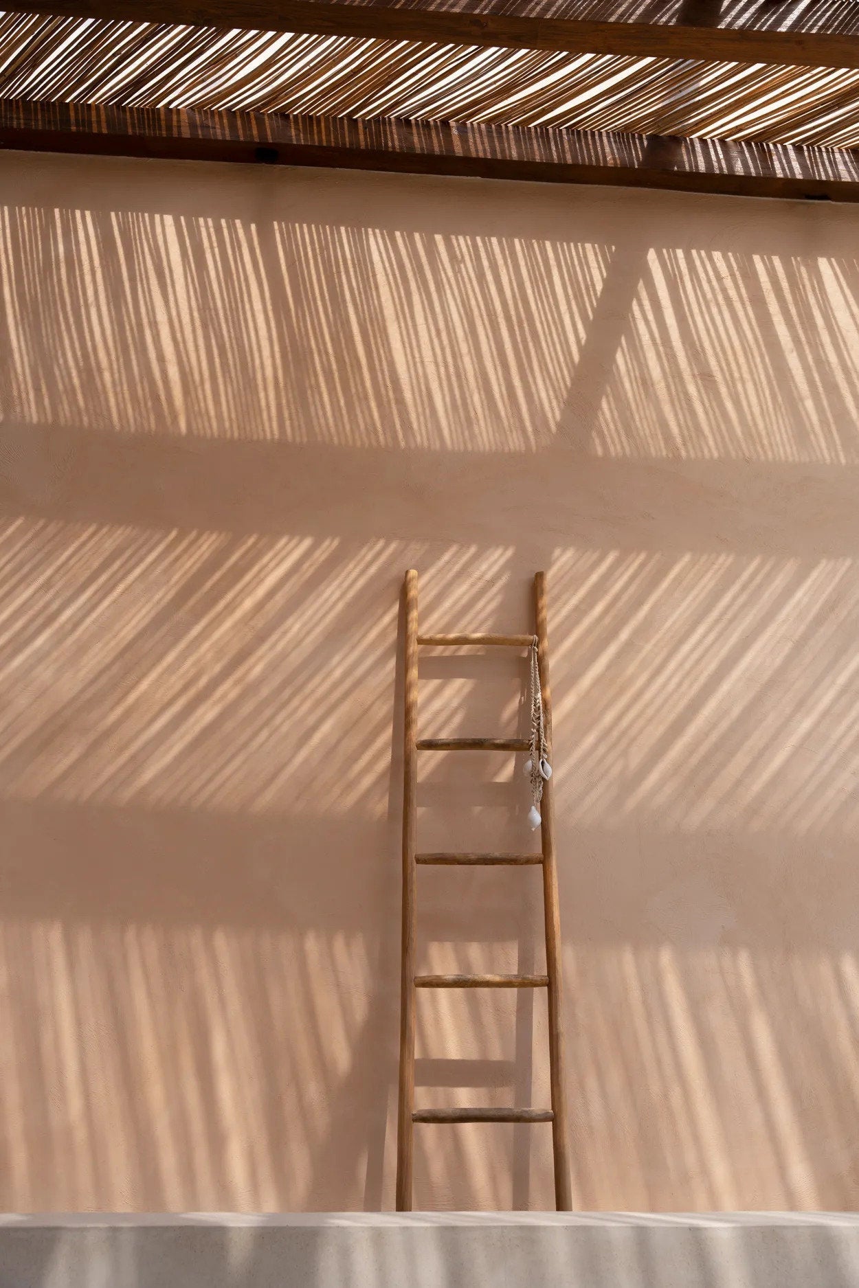 Leiter aus Holz Teakholz Tulum Ibiza Style