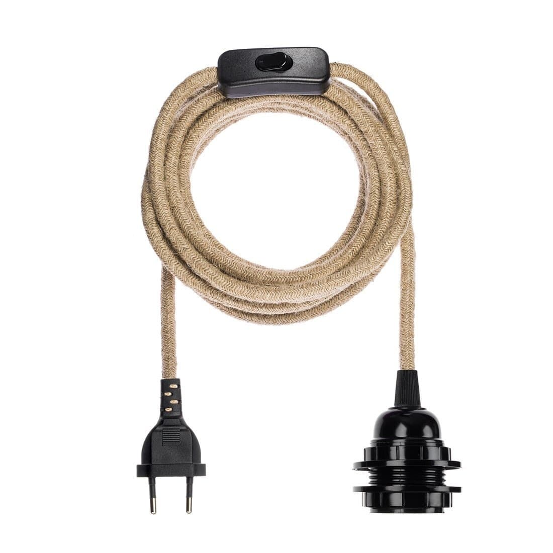 Kabel Lampenfassung Elektrik Textilmantel für Lampen Bodenlampen Boden Lampen Lampenfassung E27 Kabel Kabel Lampenfassung kaufen | Lampenshop Soulbirdee Elektrik aus Seil für Lampen der Marke Bazar Bizar