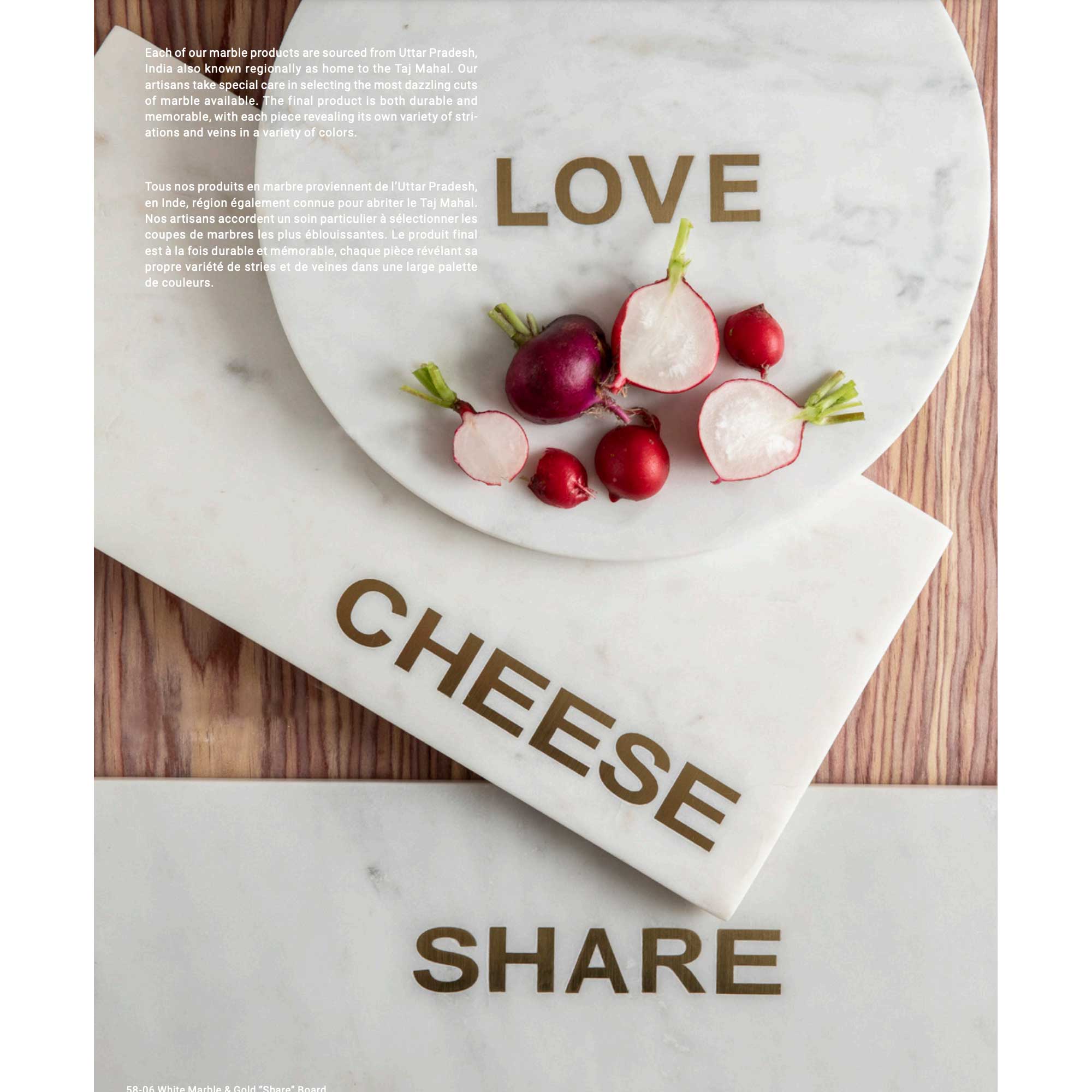Marmor Tablett goldene Buchstaben LOVE, Rundes MarmorBrett Be Home kaufen, Weisse Küchendeko Servierbrett Onlineshop Soulbirdee