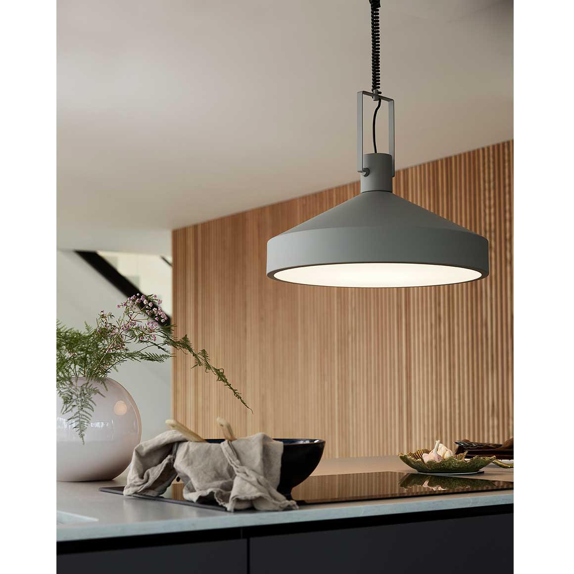 Küchenlampe JOJO Pendelleuchte aus Metall in modernem, mattem Sand-Grau Höhenverstellbare Hängelampe LED Hängeleuchte Soulbirdee Onlineshop