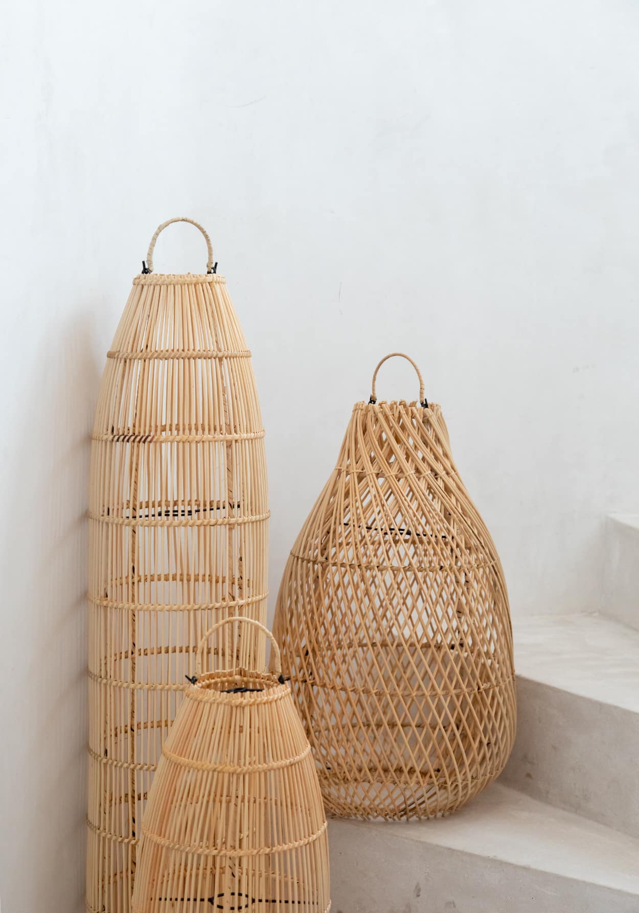 Rattan Lampenschirm Bodenlampe Rattanlampe Ibiza Sttyle Bazar Bizar BA171N-M-30x60 Esstischlampe Deko kaufen Soulbirdee Onlineshop Lampenshop