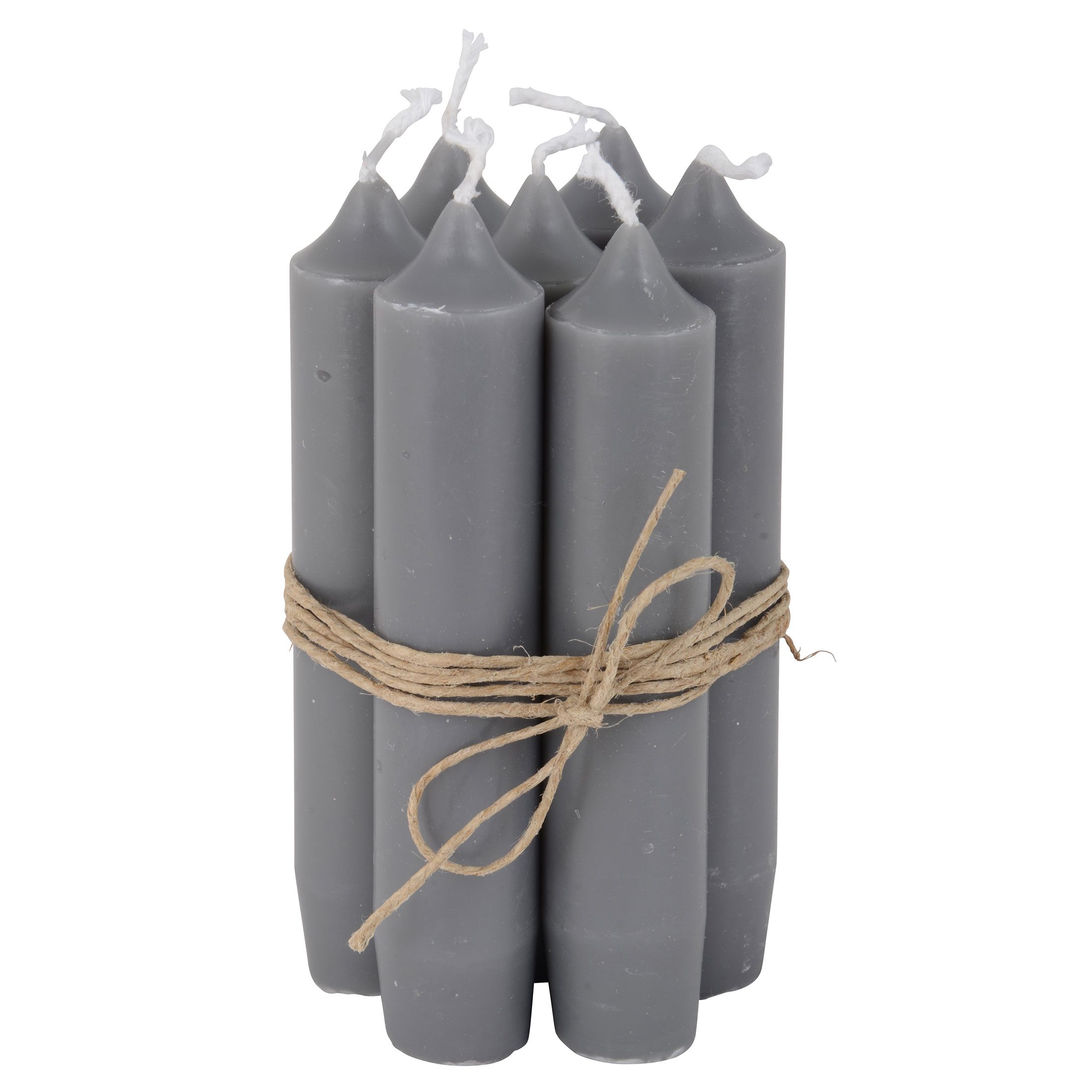 Graue Kerzen 11 cm hoch im 6er Set ♥ IB Laursen Kerzen kaufen | Kerzendeko & Kerzenständer ♥ Durchgefärbte Kerze 11 cm Länge ♥ Soulbirdee Onlineshop