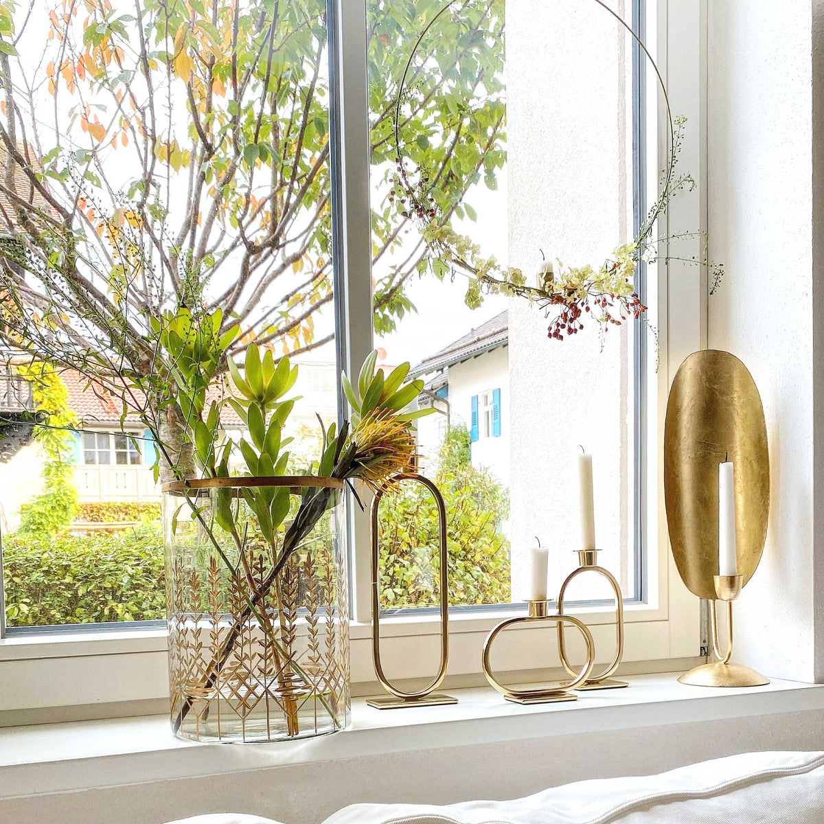 Kerzenhalter Gold Ellipse | Bungalow Kerzenständer