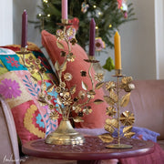 Boho Kerzenleuchter MARIA | goldener 3-armiger Kerzenständer