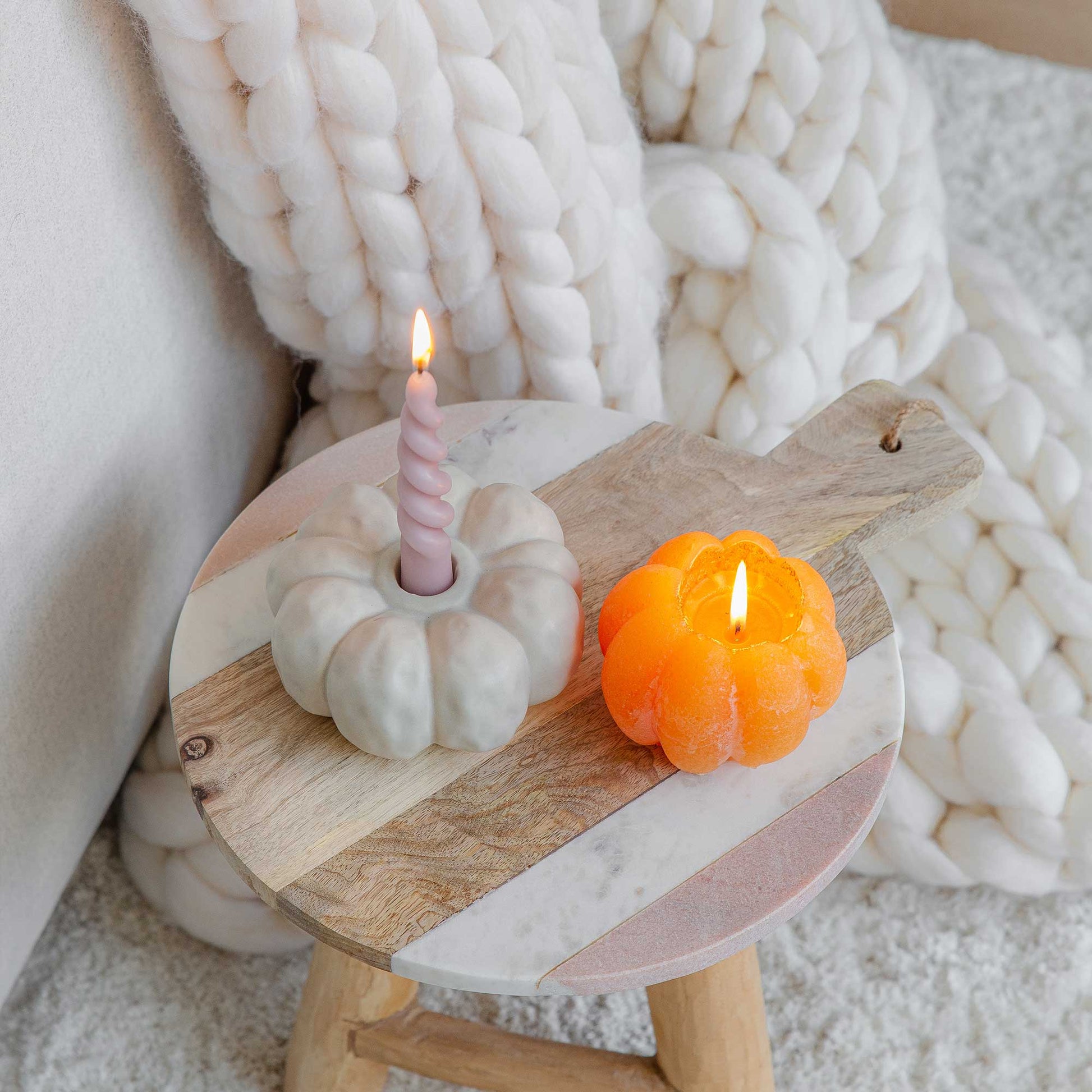 Kerzenhalter Kürbis Herbstdeko Kerzenständer Kürbisform Herbst Deko dekorieren Soulbirdee Onlineshop