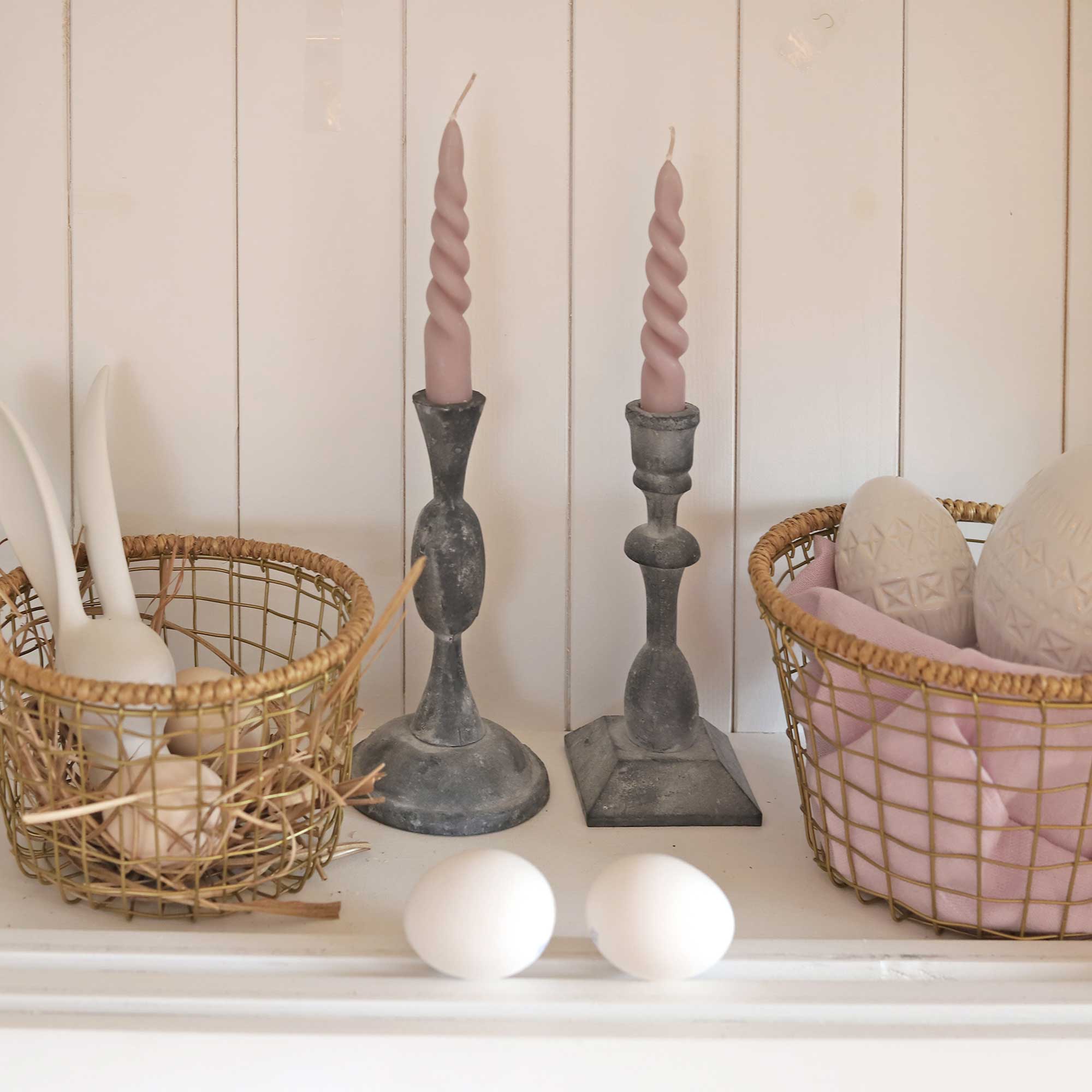Kerzenhalter aus grauem Eisen, Skandinavischer Kerzenständer im Skandi Style Soulbirdee Onlineshop landhaus deko kaufen