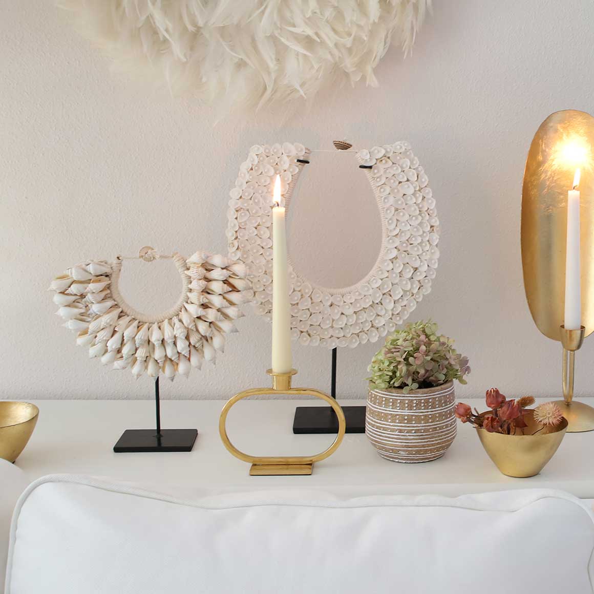 Kerzenhalter gold oval feminin elegant Ellipse Bungalow Deko Dänemark Kerzenständer Messing vergoldet Metall Scandi Soulbirdee Onlineshop