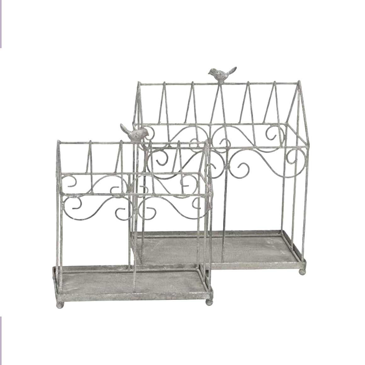Dekotablett gewächshaus Vogel Metall kerzentablett grau Vintage landhaus Deko Gartendeko soulbirdee onlineshop windlicht