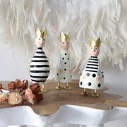 König 3-er Set deko figur Weihnachtsdeko kaufen Kleine Figuren Dekofiguren Gold Silber schwarz beige creme Tischdeko Weihnachten Onlineshop Soulbirdee