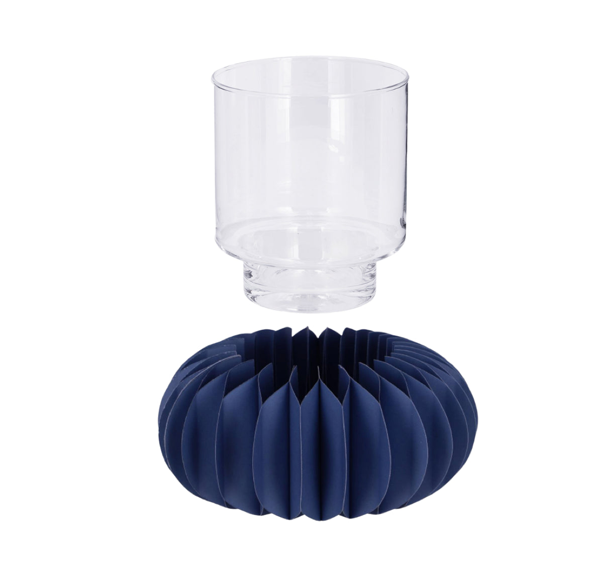 Kranz und Glas-Einsatz für die saisonale Deko von Frühling über Sommer mit Muscheln bis zu klassischer Adventsdeko mit Kerze