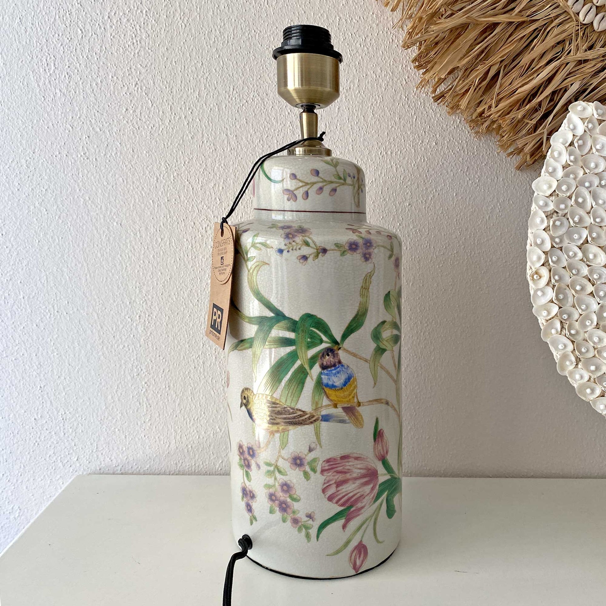 Lampenfuß Landhaus Stil Vasenlampe Porzellan Lampe Vogel Malerei Tischlampe Chinesische Vasenlampe PRHOME Lampe kaufen Soulbirdee Onlineshop
