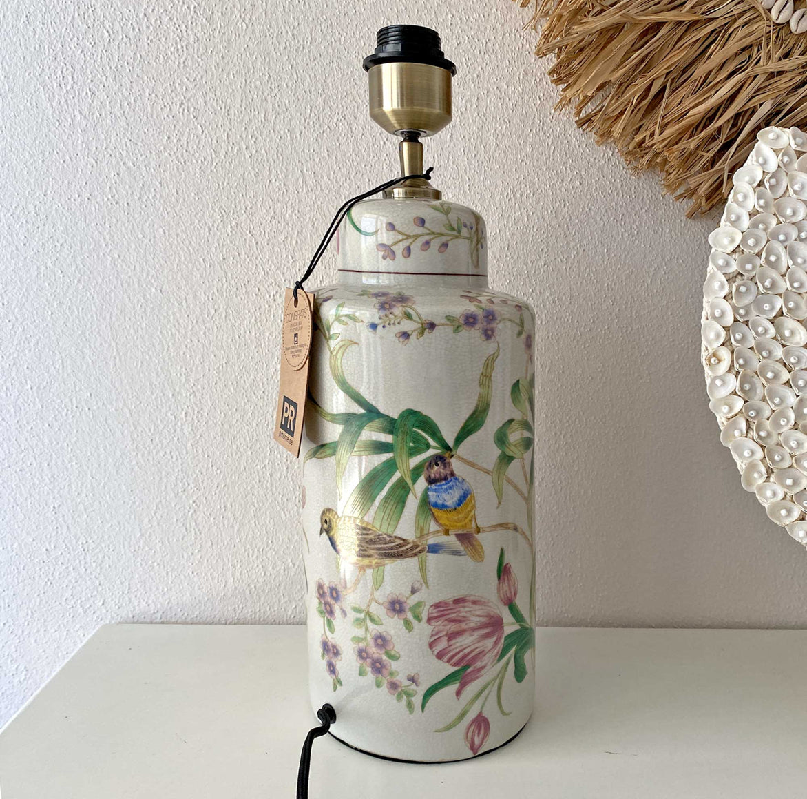 Lampenfuß Rückseite Landhaus Stil Vasenlampe Porzellan Lampe Vogel Malerei Tischlampe Chinesische Vasenlampe PRHOME