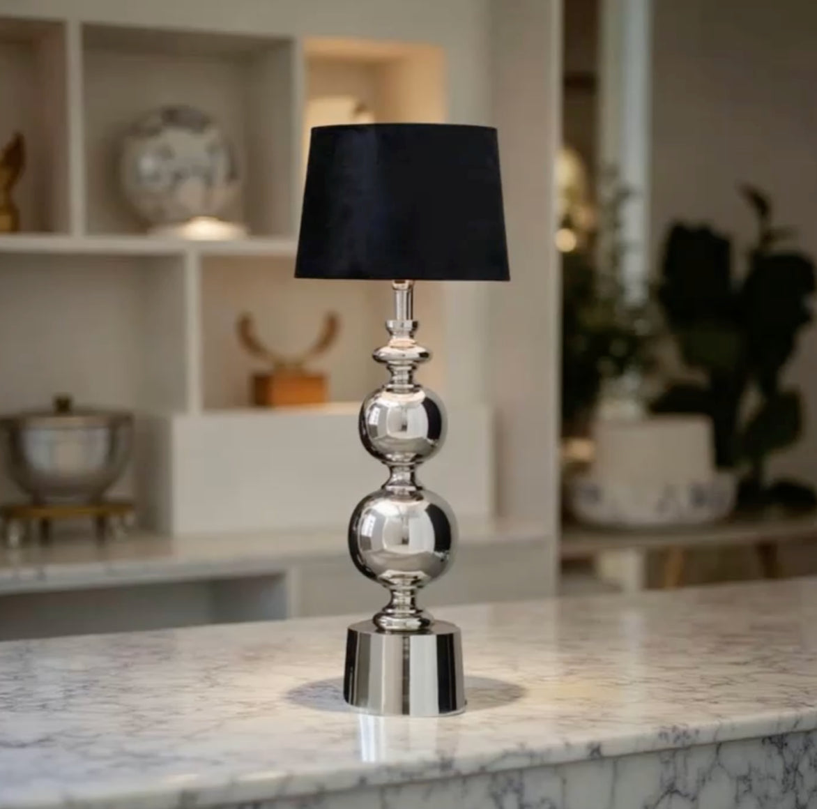 Lampenfuss chrom silber modern rund grace hoch groß design tischlampe