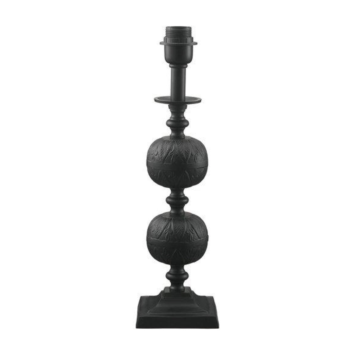 Schwarzer Lampenfuss 45 cm hoch mit botanischem Design für Tischlampe