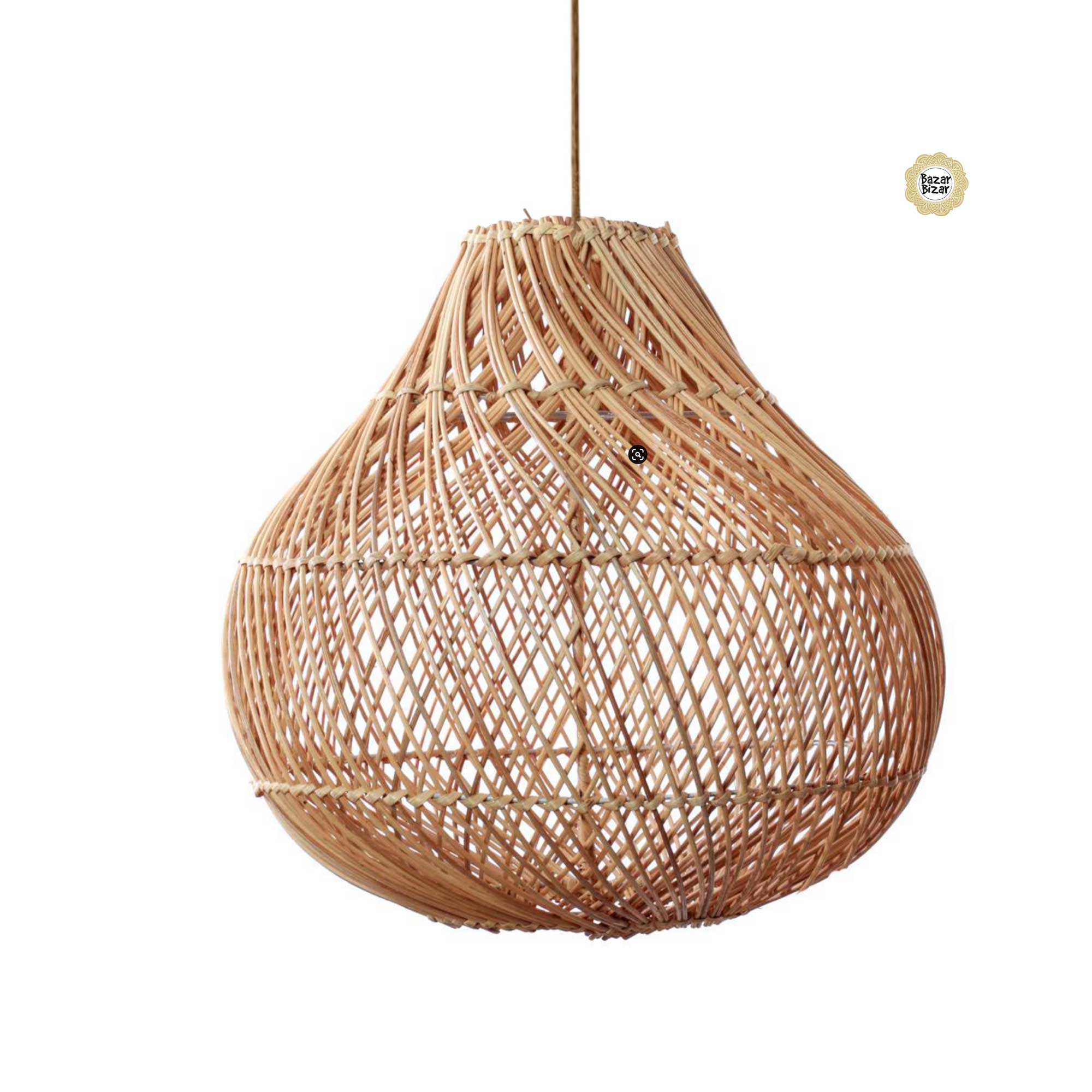 Lampenschirm Hängelampe Rattan Lampe in der Form einer Kugel, Hängeleuchte im Strandhaus Stil Bazar Bizar soulbirdee Lampenshop Esstisch-Lampe