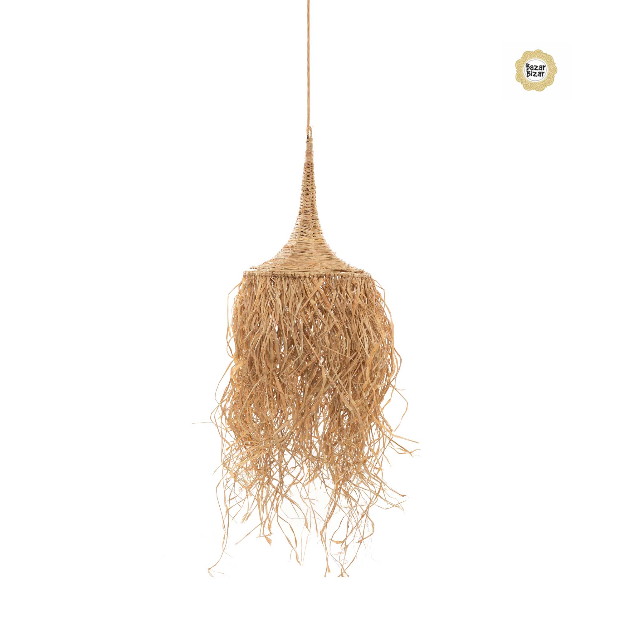 Lampenschirm Honolulu | Hängelampe im Ibiza Style ♥ Strandhaus Stil Wohnaccessoires ♥ Lampe von Bazar Bizar ♥ Rattanlampe kaufen im Soulbirdee Lampenshop Lampenschirm Honolulu aus Raffia und Rattan, Hängelampe von Bazar Bizar online kaufen im Soulbirdee Onlineshop