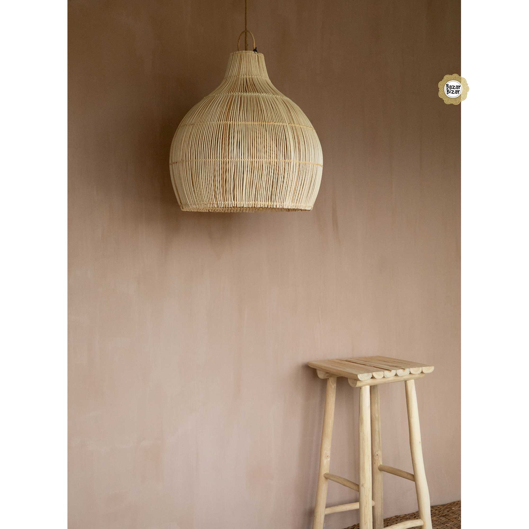 Lampenschirm Lampe Rattan Natur Schwarz Lobster Hängelampe rund Esszimmerlampe Flur Wohnzimmerlampe Bazar Bizar Soulbirdee Onlineshop