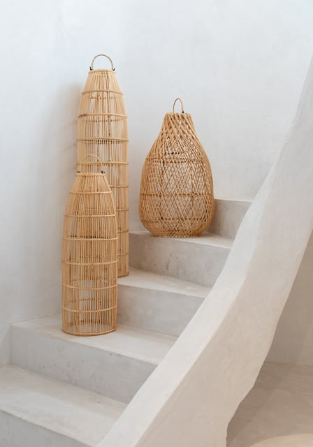 Lampenschirm Rattan Bodenlampe Rattanlampe Ibiza Sttyle Bazar Bizar BA171N-M-30x60 Esstischlampe Deko kaufen Soulbirdee Onlineshop Lampenshop Lampe kaufen