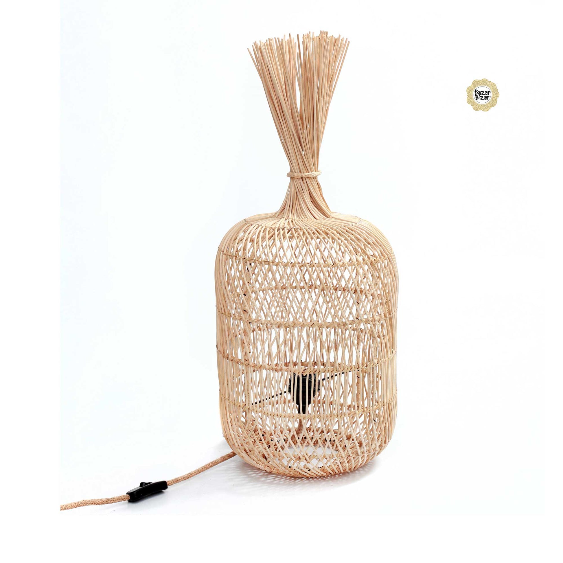 Lampenschirm aus Rattan Bodenlampe Boho Style ♥ Dumpling Rattanlampe, Hängelampe, Stehleuchte, Stehlampe, Der schönste Rattan Lampenschirm als Deko oder Hängelampe oder Stehlampe im Soulbirdee Lampenshop