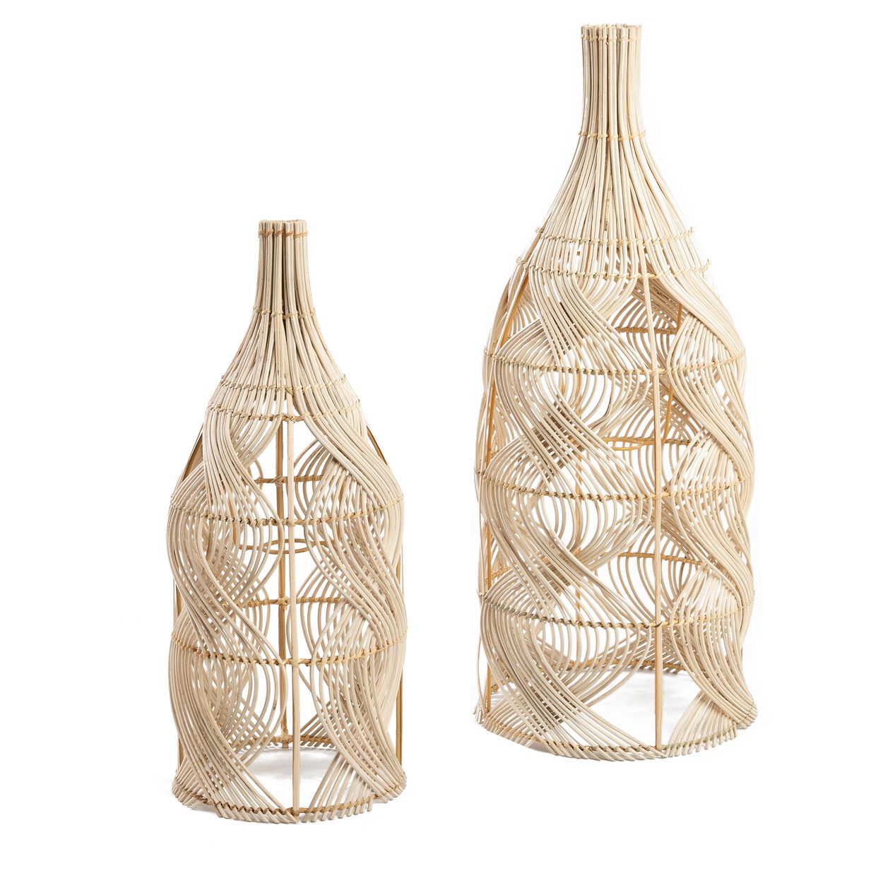 Lampenschirm aus Rattan Garaffa ♥ Ibiza Deko von Bazar Bizar kaufen im Soulbirdee LampenShop ♥ Rattan Lampenschirm zur Verwendung als Bodenlampe & Hängelampe Garaffa Lampenschirm Boho Deko Soulbirdee Shop