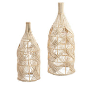 Lampenschirm aus Rattan Garaffa ♥ Ibiza Deko von Bazar Bizar kaufen im Soulbirdee LampenShop ♥ Rattan Lampenschirm zur Verwendung als Bodenlampe & Hängelampe Garaffa Lampenschirm Boho Deko Soulbirdee Shop