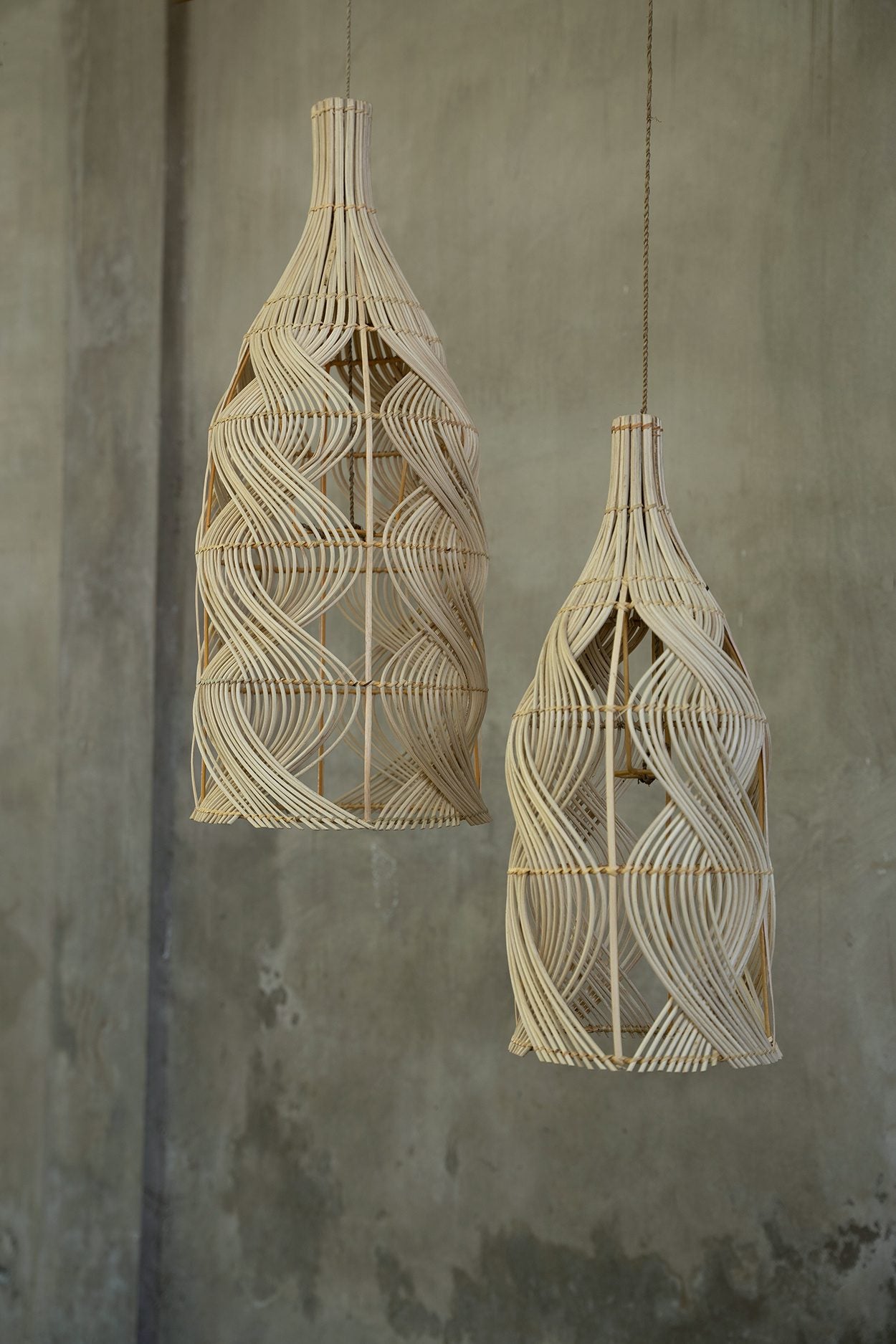 Rattan Lampe Deko Garaffa Lampenschirm aus Rattan Bali JABR068N-M Boho Deko Bazar Bizar Lampe kaufen Soulbirdee LampenShop