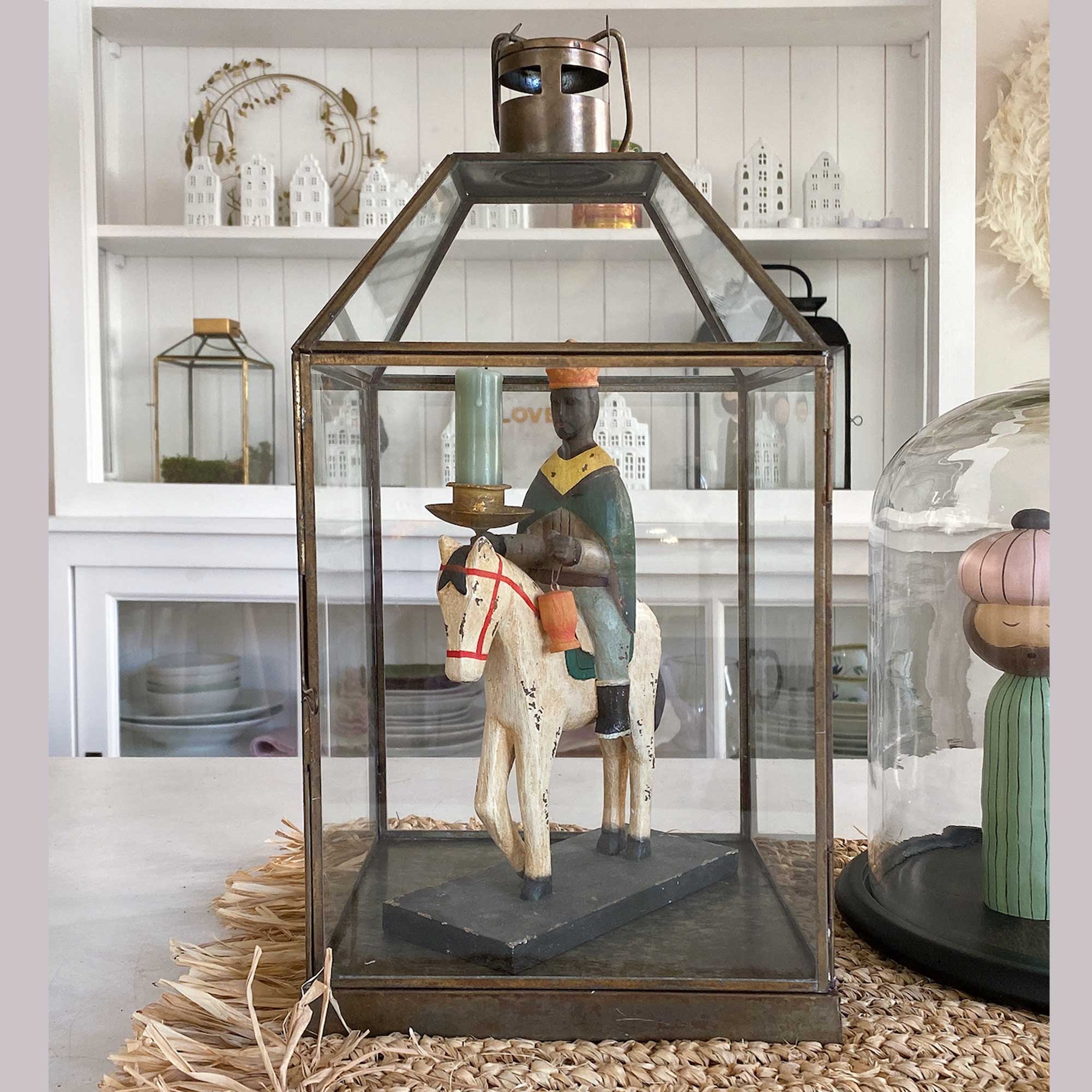 Laterne aus Messing und Glas ✓ Landhaus Stil Windlicht mit Griff Henkel in Gold | Deko für Kerzen ✓ IB Laursen kaufen bei Soulbirdee Onlineshop